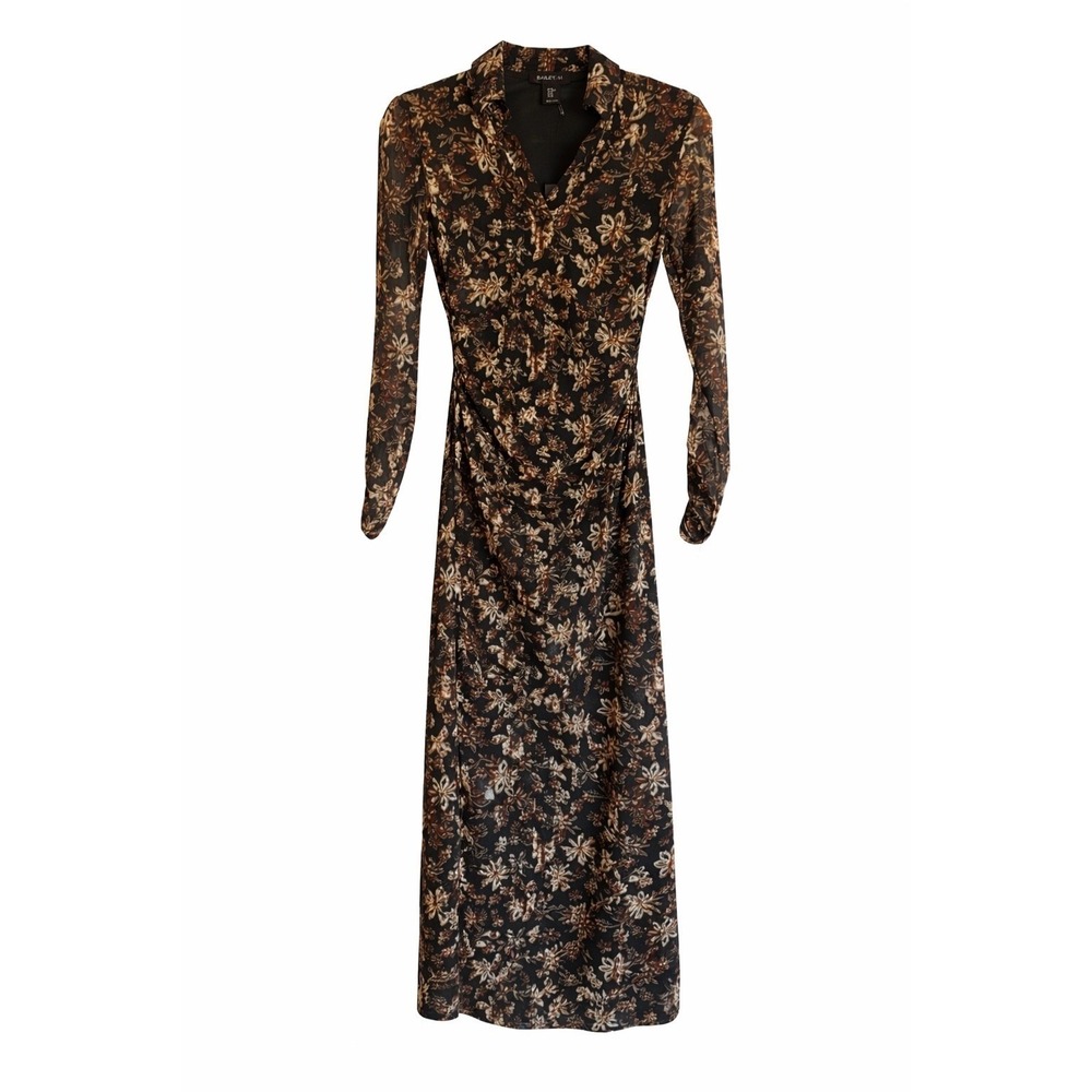 NWT Bailey 44 Floral Ruched Maxi Dress XS Whimsigoth Dark Feminine MSRP $158